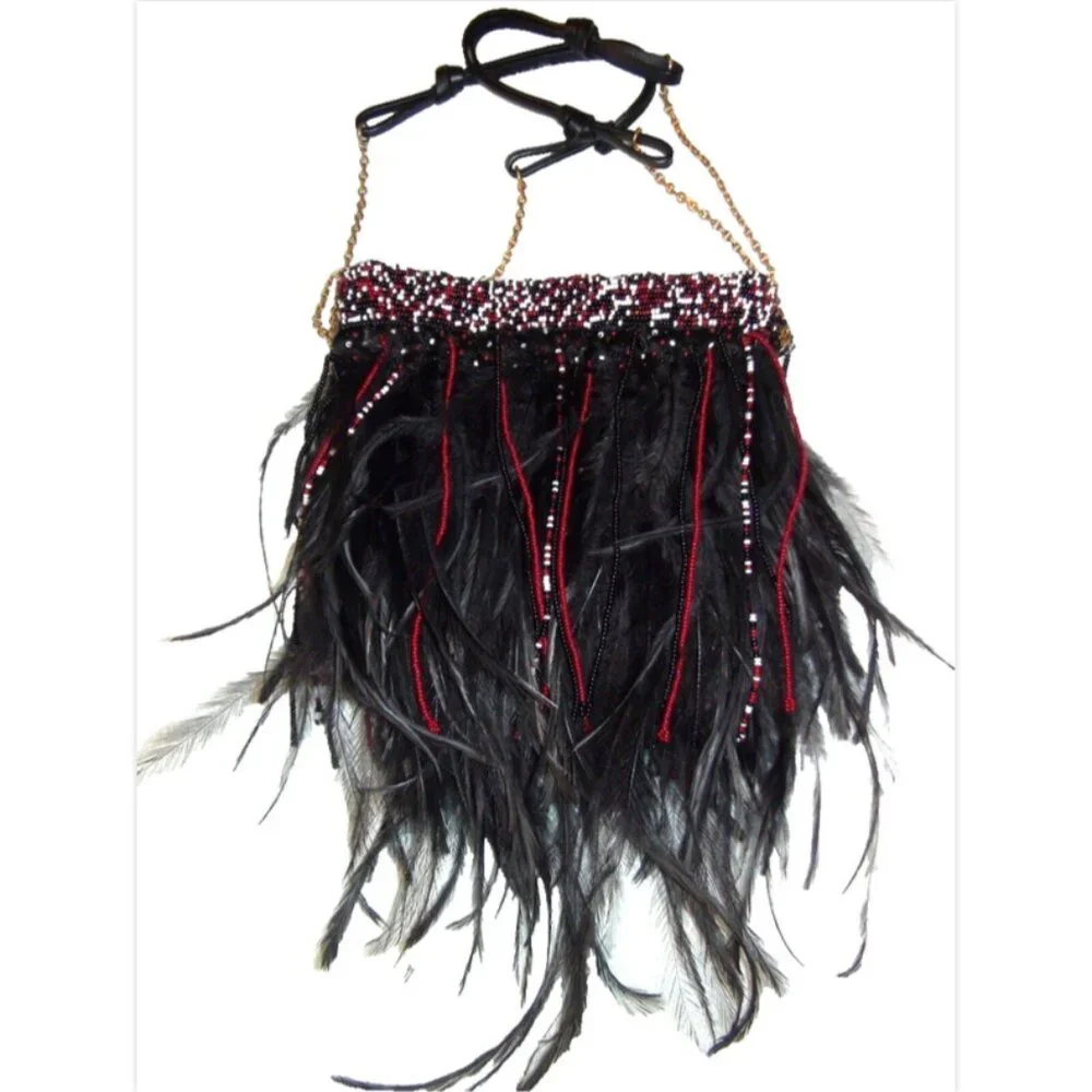 NWOT Valentino Garavani Ricamo Mini Beaded Feather Evening Shoulder Bag - Picture 2 of 10